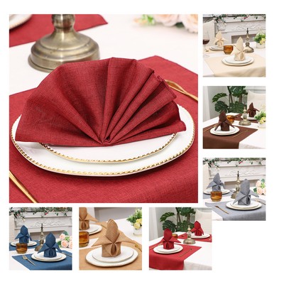 Polyester Dinner Napkins With Hemmed Edges