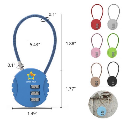 Portable Wire Rope Combination Password Padlock