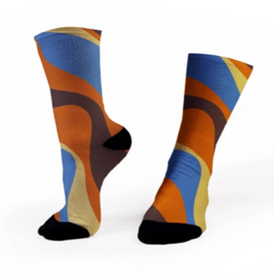 360 Full Color Quarter Socks w/Black Heels and Toes