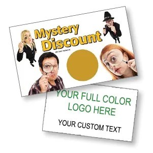 Scratch Off Cards - MYSTERY DISCOUNT Scratch and Win- (4 Sizes)