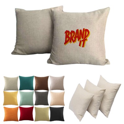 Full Color Linen Throw Pillow