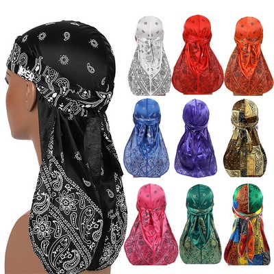 Unisex Silky Durag Long Tail Headwrap