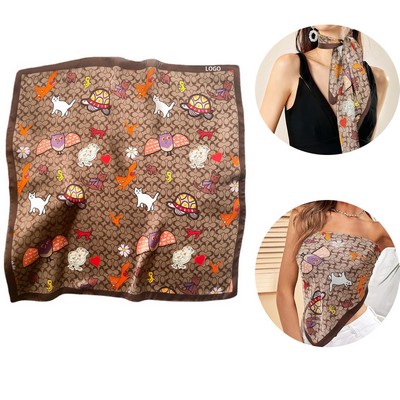 Silky Satin Fashion Headscarf Women Girls Lightweight Elegant