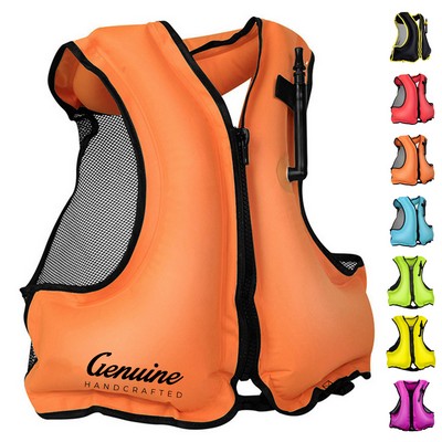 Neon Buoyancy Inflatable Safety Vest with Leg Strap