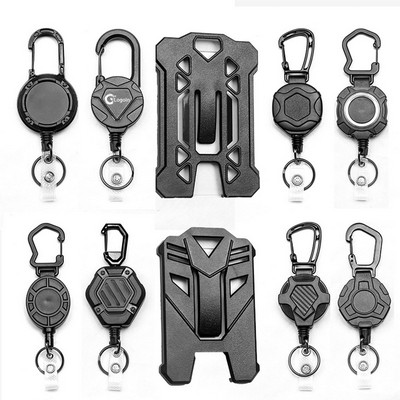Badge Reel Retractable Heavy Duty Carabiner with Card Holder