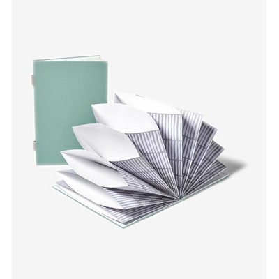 Savor Fan Folio Document Organizer - Moss Exterior, Neutral Interior