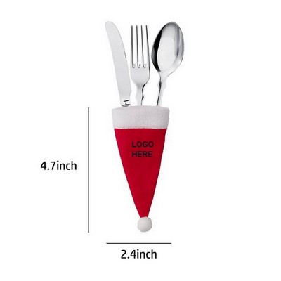 Flannelette Christmas knife and fork cover