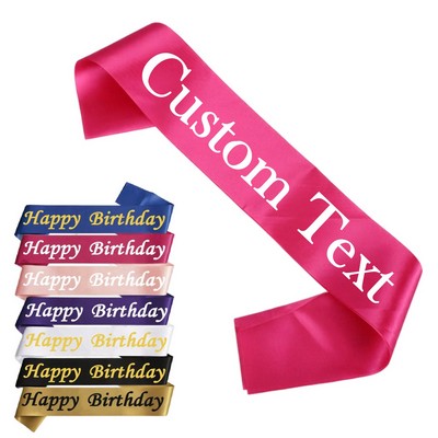 Satin Brthday Sashes Graduation Prom Decorations