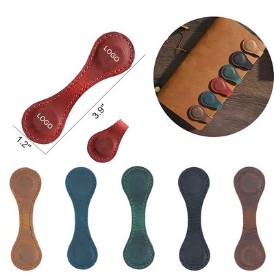 4'' Vintage Pu Leather Bone-Shape Double-Sided Magnetic Bookmark