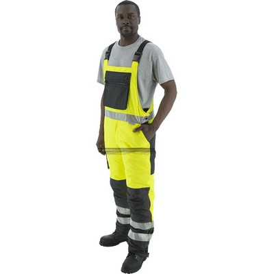 Majestic 75-2357 Hi-Viz Waterproof Bib Overall w Insulation, ANSI E