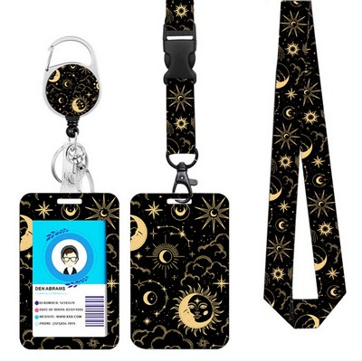 Retractable Badge with Lanyard Carabiner Reel Belt Clip Holder 3pcs/Set