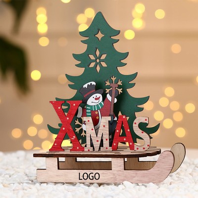Diy Wooden Christmas Sleigh Tabletop Decor-Large