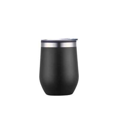 Endura 12 oz Black Double Wall Wine Cup