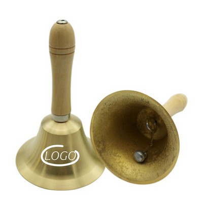 Hand Call Bell with Solid Brass Wooden Handle (Delivered Within 35 Calendar Days)
