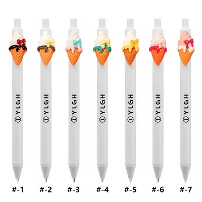 Bow Ice Cream Cone Click Activated Pen