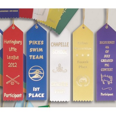 Custom Award Ribbon w/ Card & String (2" x 10")