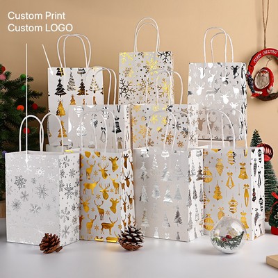 Christmas Cartoon Tree Kraft Gift Bag 10pcs