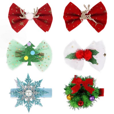 Christmas Bow Hair Clip