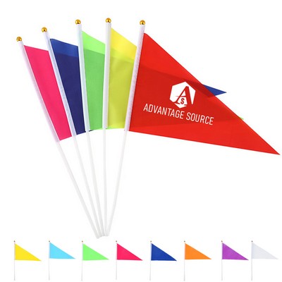 Triangle Handheld Flag With Plastic Stick