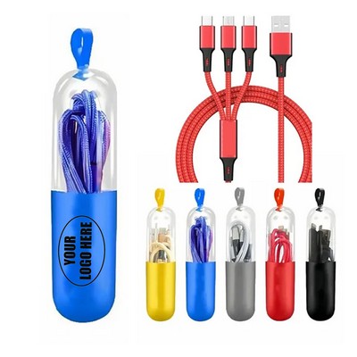 3-In-1 Nylon Braided USB Data Cable