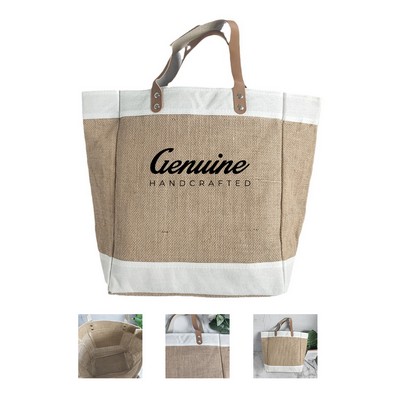 Foldable Natural Jute Tote Bag