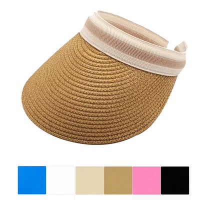 Empty Top Sunshade Wide Brim Straw Hat
