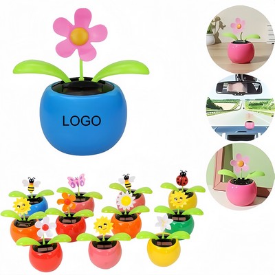 Mini Car Eco Friendly Solar Flower Decor