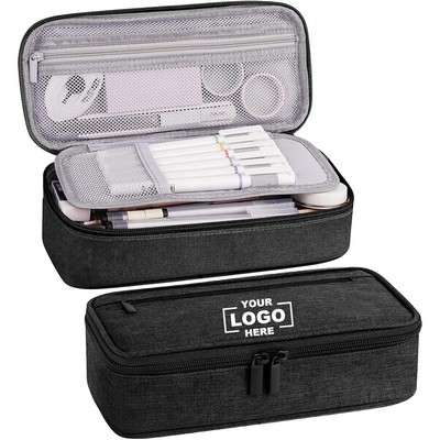 Large Capacity Zipper Pencil Case, Multifunctional Storage Bag