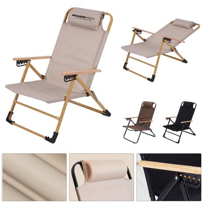 Foldable Outdoor Lounge Chair With Headrest