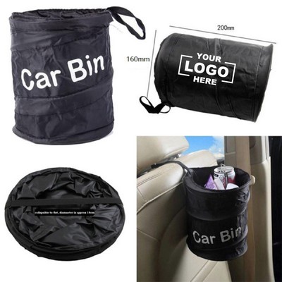 Car-mounted garbage can car storage bucket spiral bucket double-layer Oxford cloth folding garbage c
