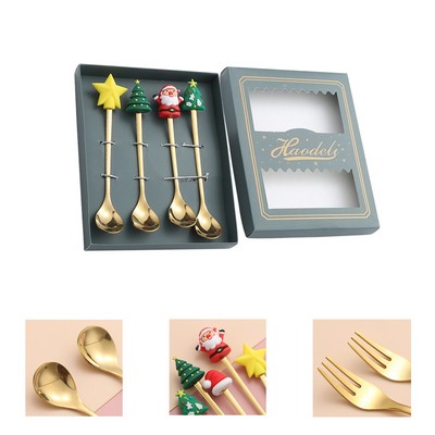 Christmas Spoon And Fork Set Gift Set