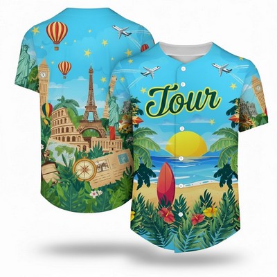 Custom Full-Button Sublimated Baseball Jersey