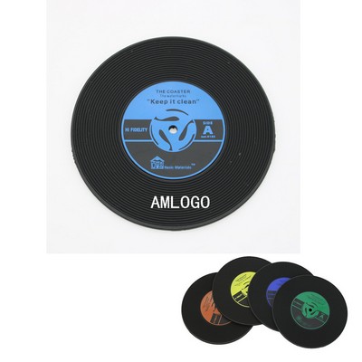 Vibrant Vinyl Record Coasters