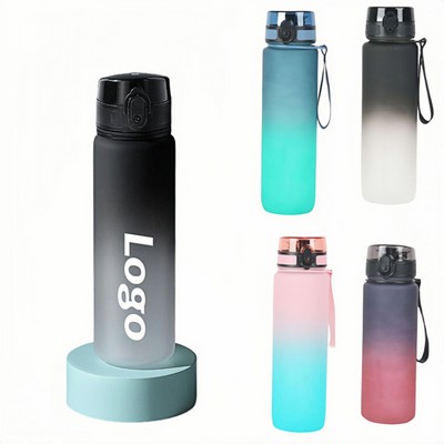 Large-Capacity Gradient Sports Water Bottle with Locking Lid