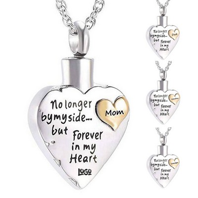 Stainless Steel Heart-Shaped Perfume Bottle Necklace