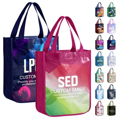Custom 105gsm Laminated Tote Bag with Round Corner (12'' L x 16'' W x 6'' H)