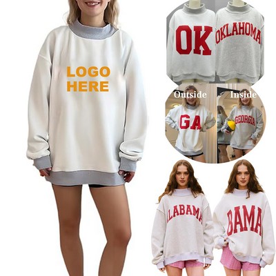 Custom Women's Reversible Pullover Mock Neck Team Sweatshirt