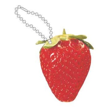 Strawberry Promotional Key Chain w/ Black Back (2 Square Inch)