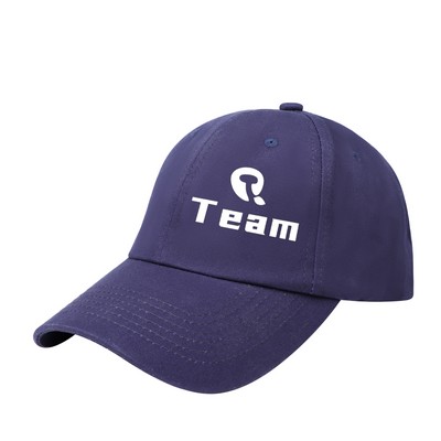 6 Panel Adjustable Unstructured Cotton Twill Baseball Cap