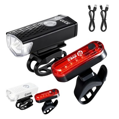 USB-Rechargeable LED Bike Headlight And Taillight Set