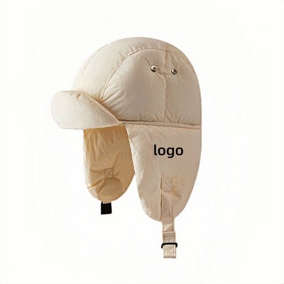 Women's Quilted Winter Aviator Hat with Fleece Ear Flaps