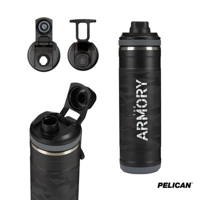Pelican Pacific Chug 26 oz. Recycled Double Wall Stainless Steel Black Camo Water Bottle