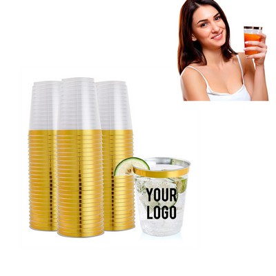 10 Oz Disposable Gold-Rimmed Airline Cup