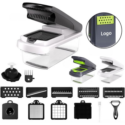 15-in-1 Stainless Steel Blades Vegetable Slicer and Chopper Set