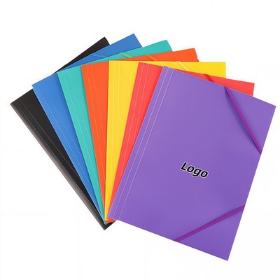Heavy Duty PP Elastic Strap Folder for A4 Documents with Colorful Secure Closure and Storage Pouch
