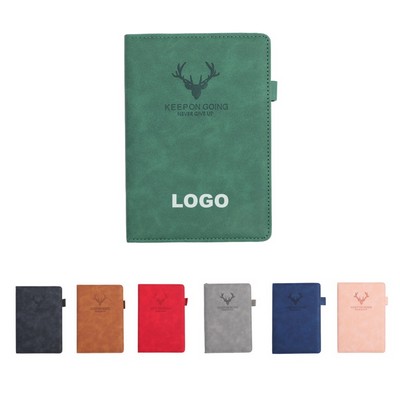 Deer Head Pattern PU Leather Cover Notebook