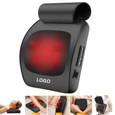 Heated Shiatsu PU Leather Back Massage Pillow