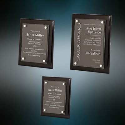 Black Finish Floating Acrylic Paque (Small)