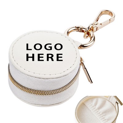 PU Leather Mini Travel Jewelry Box With Buckle Release
