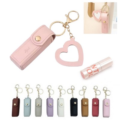 Lipstick Holder Keychain w/ Mini Mirror